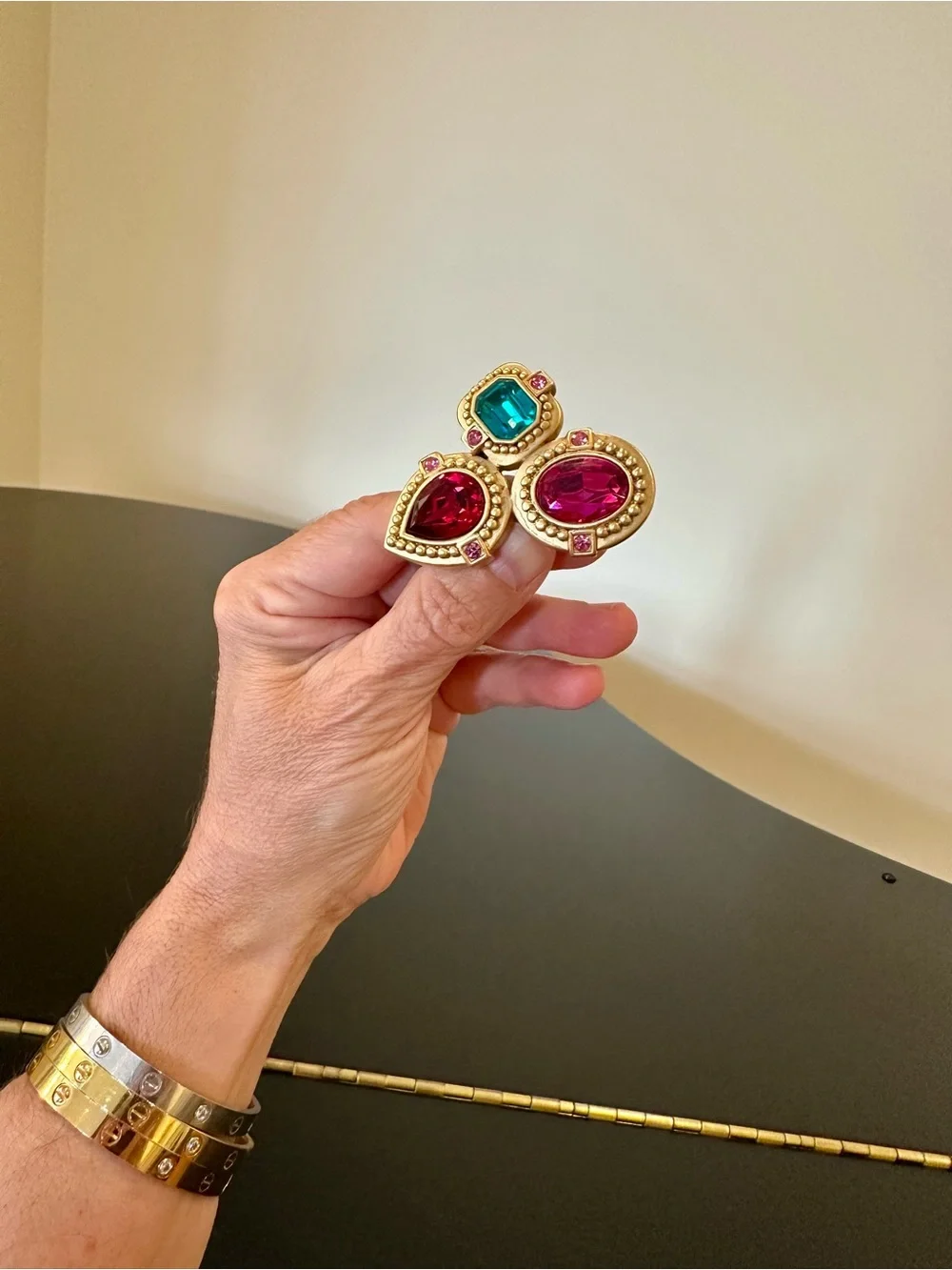 Oscar de La Renta RETRO ICONIC COUTURE LUXURY RUNWAY RARE CRYSTAL BROOCH